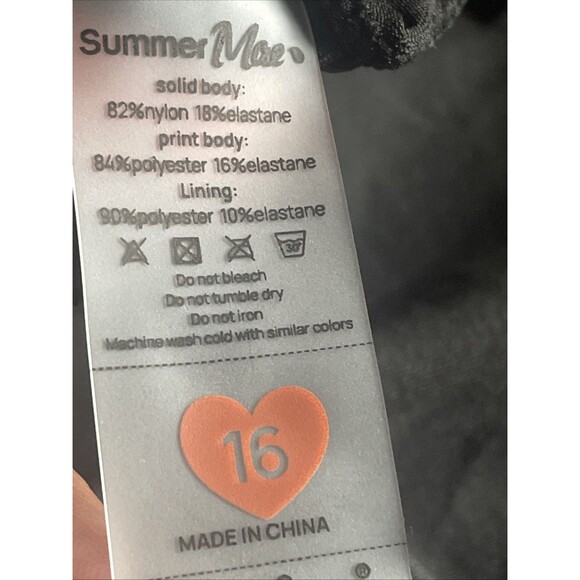 Summer Mae Women's Sz 16 Green Black White Straps Tankini Swim Top NWT - Picture 9 of 9